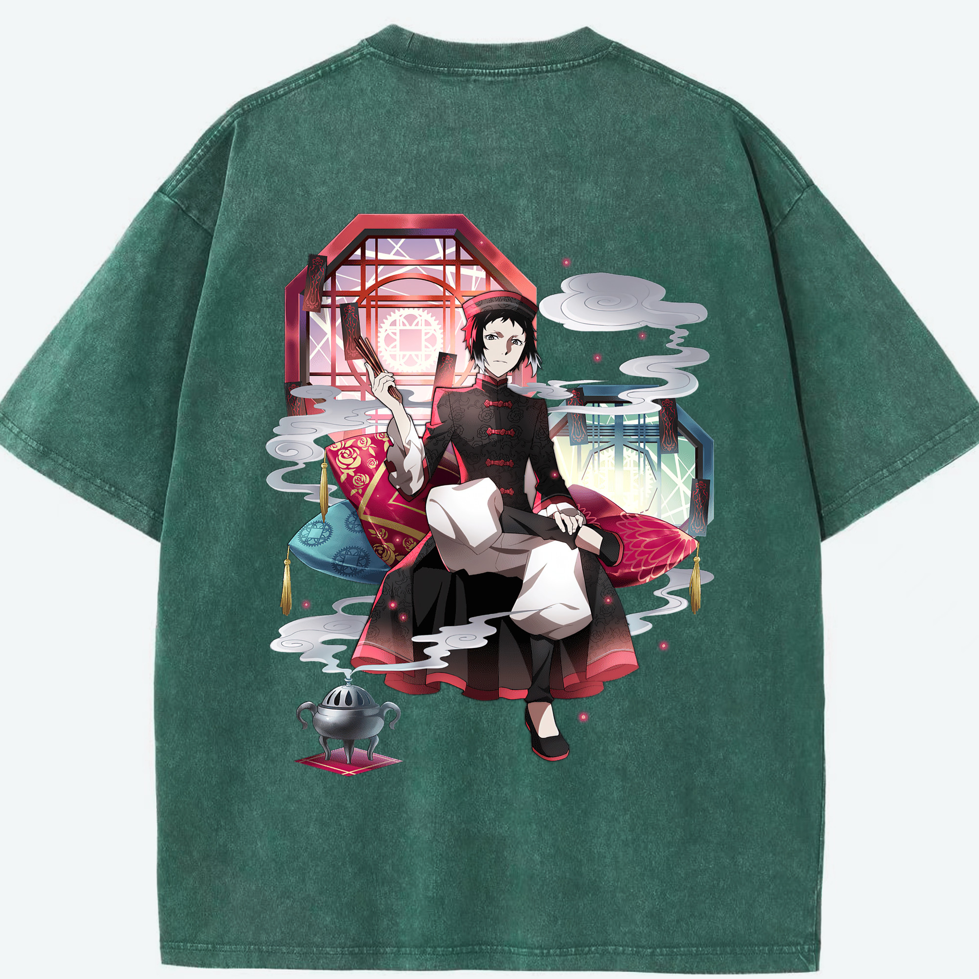 （画像用） 文豪ストレイドッグス Bungo Stray Dogs 綿100% ヴィンテージ風 半袖Tシャツ（背面プリント）